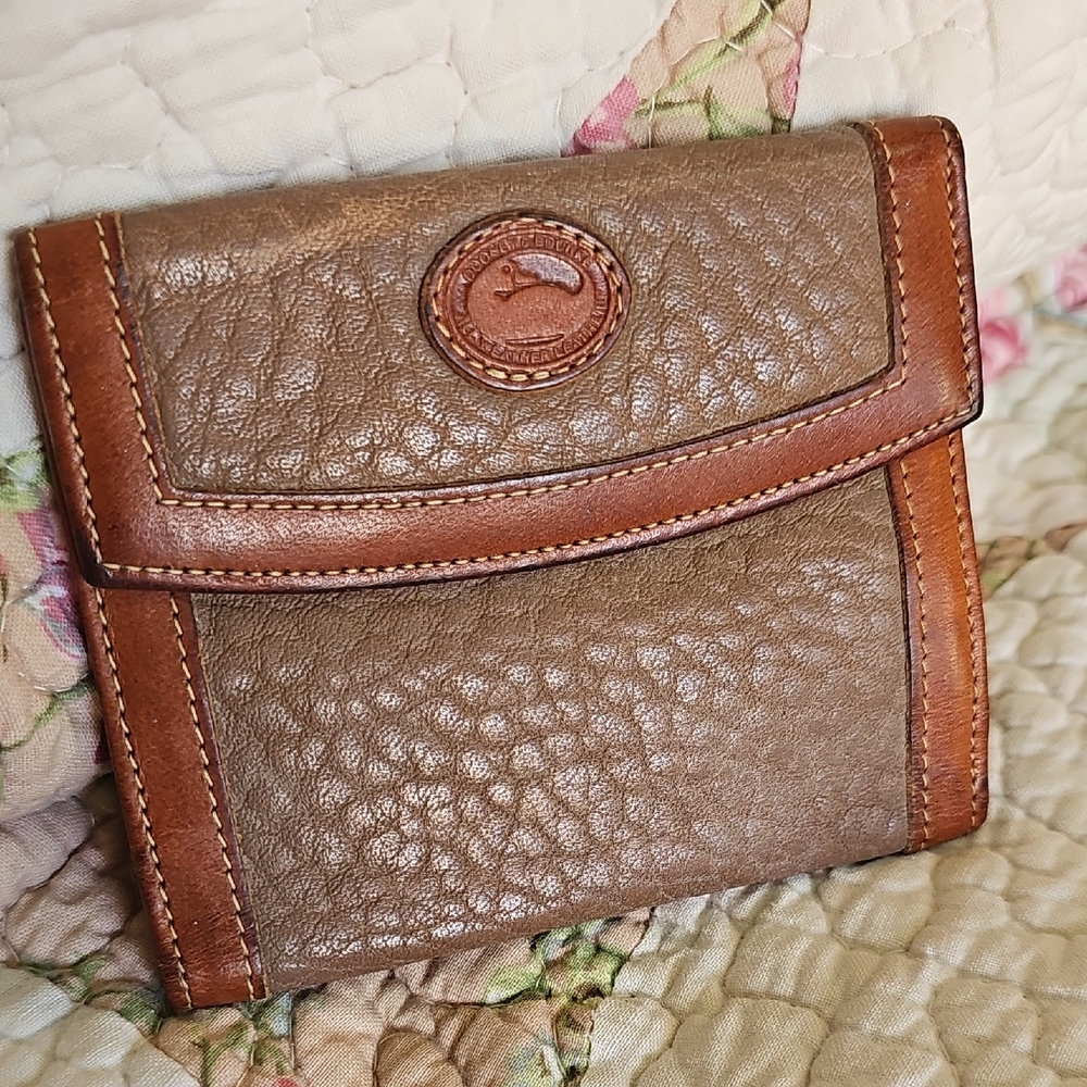 Vintage Dooney & Bourke AWL Mushroom Small Credit Card Wallet